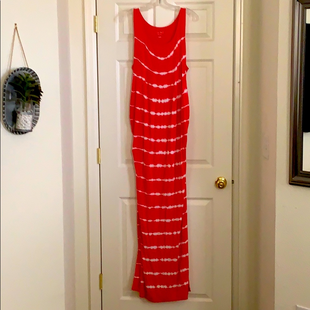 Maternity tie dye maxi dress